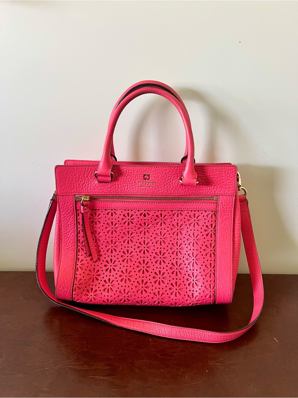 Kate Spade pink leather satchel